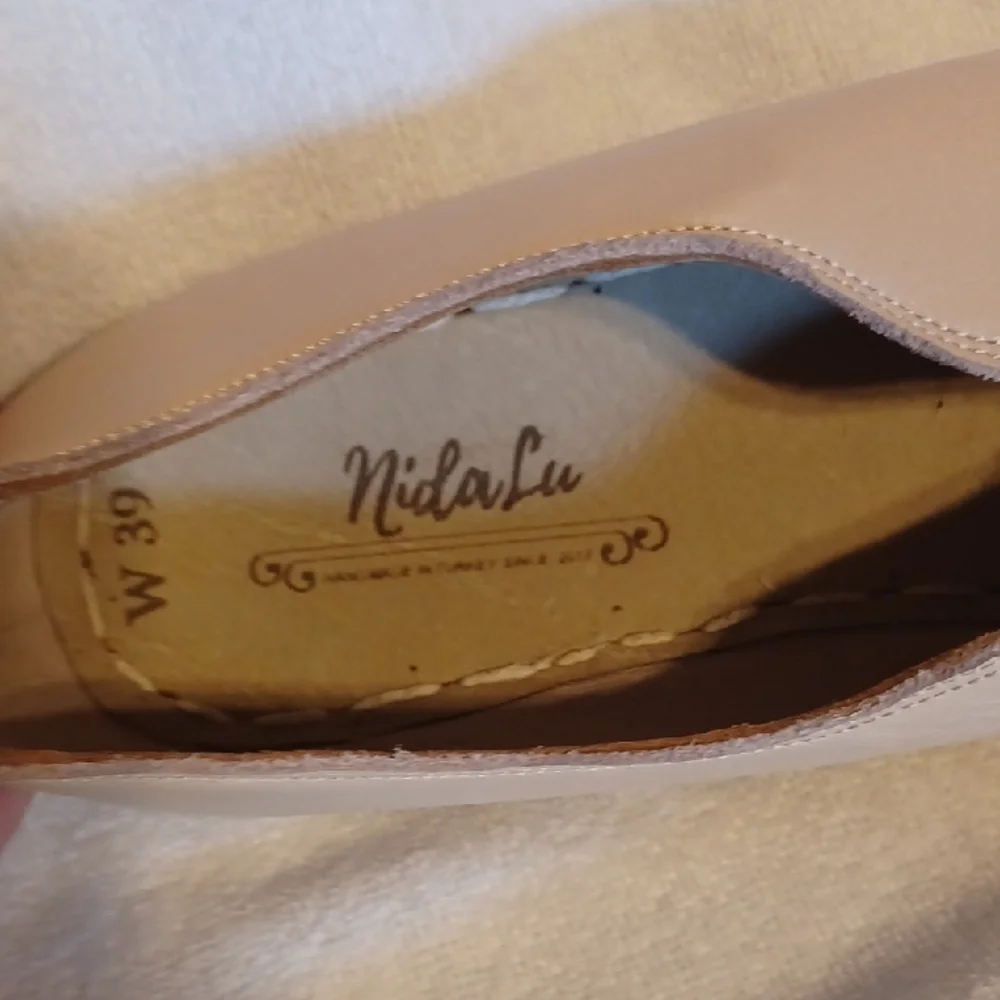 Nida Lu Leather Flats Size W39 Hand Made In Turkey
